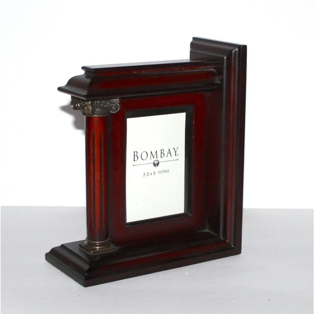 Bombay Frame Bookend Wood Column Photo 3.5